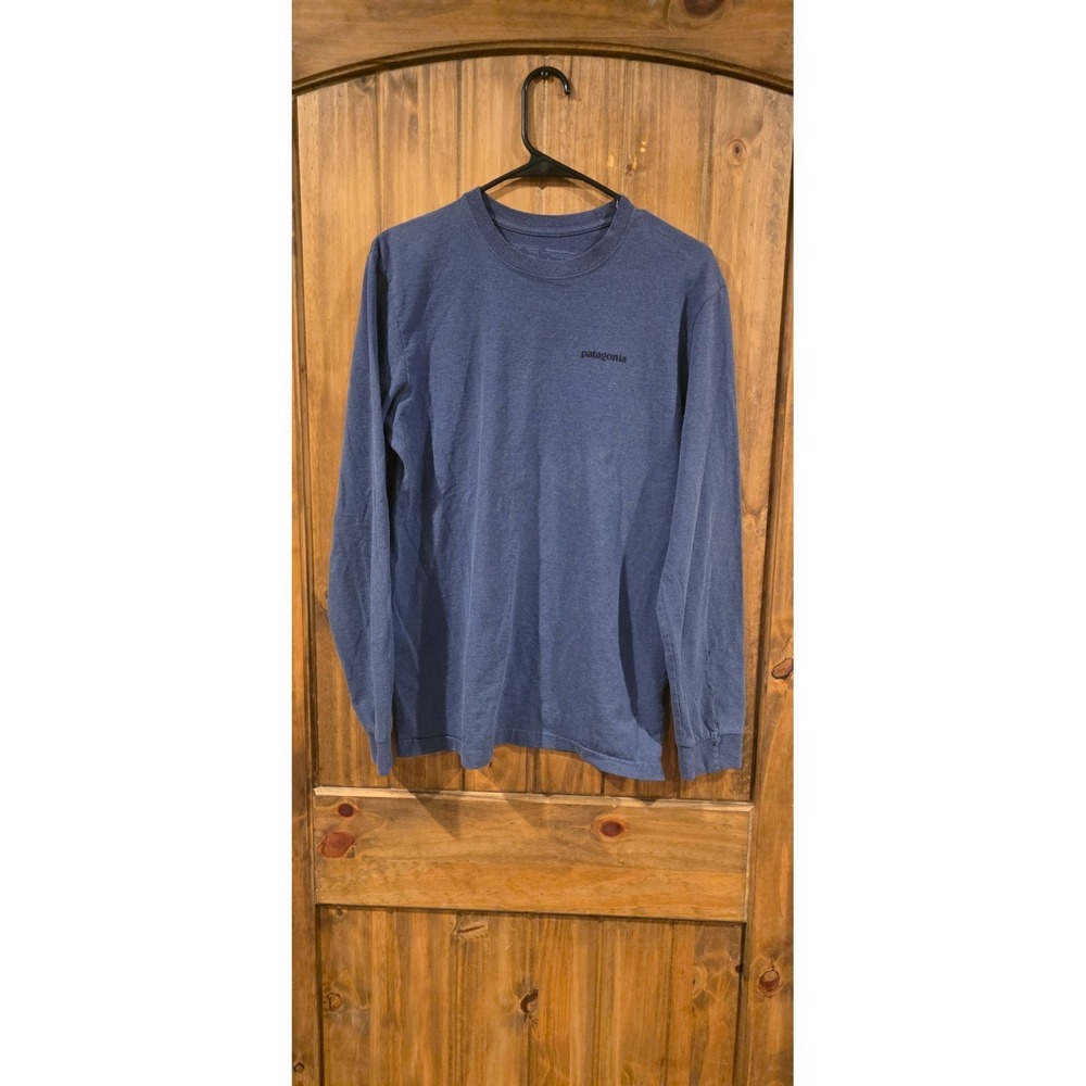Patagonia Responsibilitee T-Shirt Mens S Blue Regular Fit Long Sleeve Outdoor